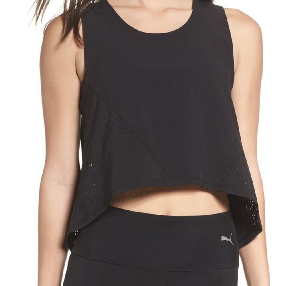 Puma Laser Cut Hi/Lo Crop Top